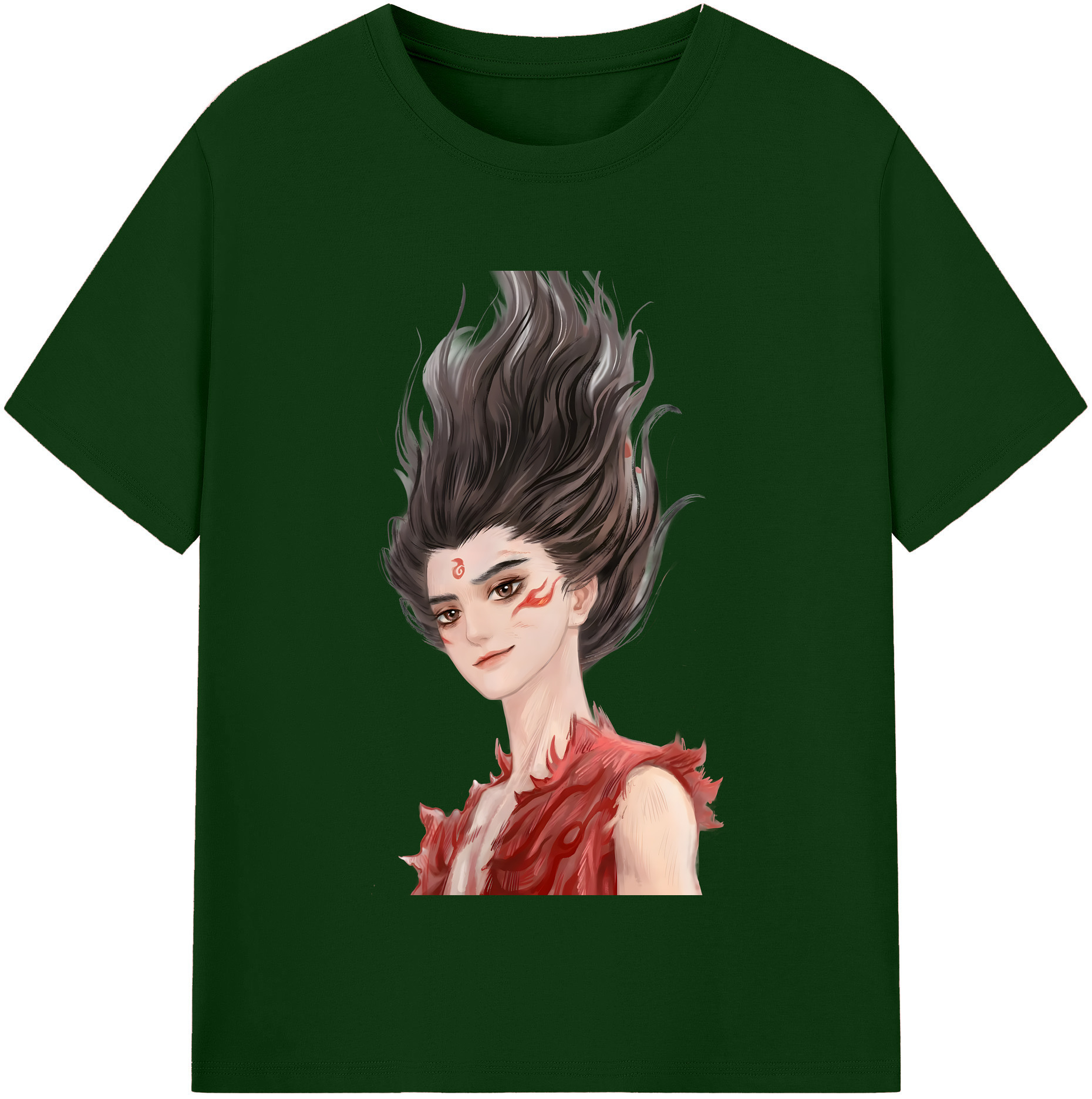 （画像用） Ne Zha 2 ナタ 魔童の大暴れ 綿100％半袖Tシャツ（フロントプリント）